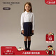 Teenie Weenie Kids 25 autumn and winter new girls cotton ruffled doll collar shirt off-white 130cm