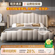 Shuyun Cardan leather bed double bed 2 meters 2.2 meters Italian light luxury master bedroom king bed 1.8 meters x 2 meters storage high-end large bed frame structure silent bed board 1.5*2m Napa leather bed + five-star latex spring mattress + 1 cabinet