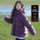 Camel Women's Short Down Jacket Winter New High Puff Warm Hooded Bread Down Jacket