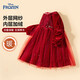 Disney (Disney) Girls Red Dress Winter New Children's Christmas Dress New Year Dress Girls Winter Dress Mesh Skirt Red 120