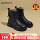 DAPHNE Daphne thick-soled short boots for women plus velvet warm cotton boots 2025 winter new British style versatile retro slim boots winter shoes black plus velvet heel height 4.5cm 38 (240mm) standard size