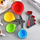 Yusenyi silicone measuring cup foldable telescopic measuring spoon four-piece set kitchen spoon set coffee bean spoon four red measuring spoons