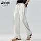 JEEP SPIRIT Jeep pants men's ice silk thin casual pants men's summer loose straight wide-leg suit pants