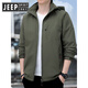 JEEP SPIRIT Jeep Men's Jacket Spring and Autumn Trendy Fashion Casual Loose Large Size Windproof Top Jacket Black M