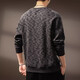 Precious color high-end American heavyweight retro knitted sweatshirt for men in spring and autumn trendy brand loose simple versatile top clothes bottoming shirt