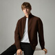 HECHTER cardigan, commuting, daily comfort, men's long-sleeved jacket, versatile spring, autumn and winter clothes, brown 2XL