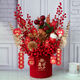 Xu Shansi decorative ornaments fortune fruit red fruit simulation floral blessing bucket flower arrangement fortune ornaments home prosperous house New Year ornaments hot stamping 50cm-Peaceful Joy + Apple