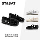 Saturday Girls Princess Shoes 2026 Spring and Summer New Pearl Performance Shoes Soft Sole Girls Single Shoes Sweet Small Leather Shoes Obsidian Black 28 Shoe Inner Length 18.1cm/Suitable for Foot Length 17.3cm