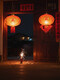 Xushansi New Year's blessing lanterns, red lanterns, housewarming gates, wedding flocking hangings, a pair of balcony yard outdoor decorations, a pair of 80 gold Caifu (gold bead tassels)