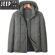 JEEP SPIRIT short down jacket men's hooded winter new thickened warm white duck down bread coat winter jacket black 2XL 185