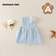 Mamie Maka (MOMOCO) children's clothing girls sleeveless dress 2025 winter baby Korean style splicing small floral quilted dress blue 73