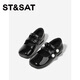 Saturday Girls Princess Shoes 2026 Spring and Summer New Pearl Performance Shoes Soft Sole Girls Single Shoes Sweet Small Leather Shoes Obsidian Black 28 Shoe Inner Length 18.1cm/Suitable for Foot Length 17.3cm