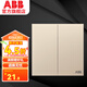 ABB switch socket panel Yingzhi series gold frameless 86 type household power supply double open dual control