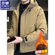 ROMON autumn and winter cotton thickened cotton clothes men's youth casual hooded jacket workwear style windproof jacket men's M1120 cotton khaki L (approximately 110-140Jin Jin equals 0.5 kg)