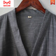 
Catman (MiiOW) spring and summer thin pure cotton bathrobe men's mid-length Japanese style nightgown cardigan yukata sweat steaming suit large size plus fat colored men's robe - dark gray ash L 160-185Jin [Jin equals 0.5 kg]