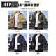 JEEP SPIRIT Jeep Men's Jacket Spring and Autumn Trendy Fashion Casual Loose Large Size Windproof Top Jacket Black M