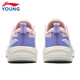 Li Ning (LI-NING) children's shoes spring new Zhinaku 3 running shoes for men and women, wear-resistant, non-slip, round toe, youth reflective low top, champagne white/fluorescent star purple/fluorescent light pink-2 35