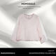 MOMOSOLO*Light Smoke*Luxury Shirt Women's Round Neck Slightly Transparent New Chinese Top Lightweight Sunscreen YM3009 Pink S (Recommended 80-100Jin Jin equals 0.5kg)