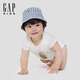 Gap Gap infant and toddler 2026 spring new pure cotton children's fun printed short-sleeved jumpsuit children's clothing US version 883272 white 80cm /48 Asian code 9-18 months / US code 12-18 months