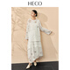 HECO Bai Qian Handmade Hollow Embroidery New Chinese Top National Style Women's Shirt 2026 Spring New Two-piece Suit White Shirt M