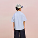 Heilan House (HLA) short-sleeved shirt children's clothing 26 new style Yi Xin is pure cotton shirt boys summer light blue stripes 02 130 /64