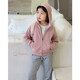SEVEN BOBI Parent-Child No. 7 Children's Warehouse Girls' Korean Style Casual Hooded Jacket 2026 Spring New Long Sleeve Zipper Trend Light Gray Gray Ready Stock 110 cm