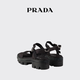 PRADA/Prada gift women's canvas sandals shoes black 37.5