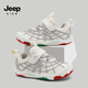 Jeep children's toddler shoes spring 2026 new children's shoes soft sole non-slip breathable baby shoes for boys and girls cream white 24 shoe inner length about 15.3cm