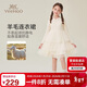 YEEHOO girls' dress children's princess dress medium to large children's dress new Chinese style national style wool spring dress Yuebai 140