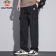 Paul Frank overalls men's spring American straight pants men's trendy casual pants men's trousers black 4XL