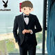 Playboy (PLAYBOY) wedding suit groom wedding suit men's slim formal tuxedo dress black top + trousers XL recommended 125-140 Jin Jin equals 0.5 kg