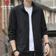 Pierre Cardin Jacket Men's Spring and Autumn Light Business Stand Collar Jacket Men's Outdoor Windproof Casual Clothing Men's Black XL