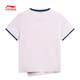 Li Ning children's clothing children's short-sleeved T-shirt for girls, small and big children, icy and comfortable antibacterial vest top cultural shirt YHSW184 cloud purple-2 110