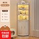 New corner cabinet floor-standing storage rack living room corner storage rack triangle bookshelf bedroom corner cabinet multi-layer wall-to-door model 30*30*180cm warm white assembly (self-installation)