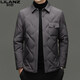LILANZ high-end light down jacket men's autumn and winter new middle-aged and elderly dad business casual lapel jacket short jacket coffee color 3XL 190