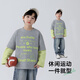Yoyo Fairy Tale Spring and Autumn Children's Spliced Fake Two-piece Bottoming Shirt 2026 Boys Casual Western Style T-shirt Cotton Medium and Large Children's Trend