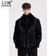 LISM Designer International Light Luxury Brand Fur One-piece Jacket Men's Velvet Thickened 25 New Autumn and Winter Casual Black Leather PW52989A26 Shadow Black M 170 165-170 cm/120-130Jin Jin is equal to 0.5 kg