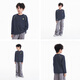 Royal Tong Yuan Boys' Contrast Color Striped Long Sleeve T-Shirt 26 Spring Children's Clothing Casual Inner Tops for Middle and Older Children