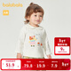 Balabala children's clothing baby tops baby long-sleeved T-shirt girls clothes cute cute sweet lapel cute off-white 10302 100