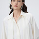 Langzi Yang series Langzi detachable ribbon shirt simple and elegant shirt 2026 spring new style off-white M