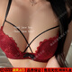 Eresg Light Luxury Brand Underwear Feminine Lace Half Cup Thin Small Breasts Gathering Beautiful Red Bra Set White-Set 80A 36