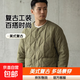 Lined cotton coat men's winter Ami khaki American retro workwear cotton jacket quilted collarless cotton coat green 555-CPH XL recommended 120-140 Jin Jin equals 0.5 kg