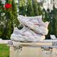 Kappa Children's Shoes Children's Sports Shoes Breathable Mesh 2026 New Spring Cushioning Wear-Resistant Casual Running Shoes for Men and Women Big Children Cold Gray/Light Lotus Pink 38