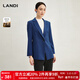 Blue sapphire blue 100 sheep wool one button waist suit jacket women's suit top winter new product dark sapphire blue M
