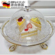 Tuojin Plastic Cover Transparent Round Dessert Tray Bread Display Plate Fruit Tasting Plate with Cover Three Compartments 2 Three Compartments 20cm Fruit Plate + 21cm Acrylic Cover