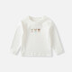 BORBOON B baby base layer spring 2026 new baby long-sleeved T-shirt inner top spring versatile boys' clothes for women white 8155 90