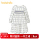 BALABALA children's clothing children's dress girls spring clothing medium and large children's princess dress pure cotton printing sweet and fashionable white and yellow tone 00313 110