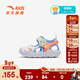 ANTA children's sandals, men's and women's shoes, 2025 summer new breathable Velcro octopus toe and foot protection beach shoes for women, Anta white/fluorescent orange red-5 22
