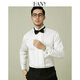 
Hanny (HANY) [Tasto Dress French Shirt] Men's Long Sleeve Wedding Groom Wedding Suit Pure White Men's Bow Tie Shirt Saint Loren Pure White [Give Cannes Prestige Black Bow Tie] 43