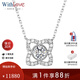 WithLove white 18K gold main diamond 30 points lotus pendant group set diamond necklace GIA real diamond gift for girlfriend, main diamond 30 points/G color/SI1 secondary diamond 15 points white 18K gold/spot